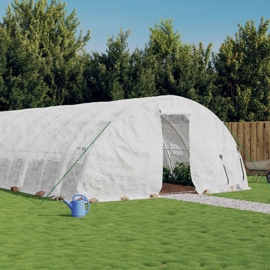 vidaXL Greenhouse with Steel Frame White 40 må_ 8x5x2.3 m