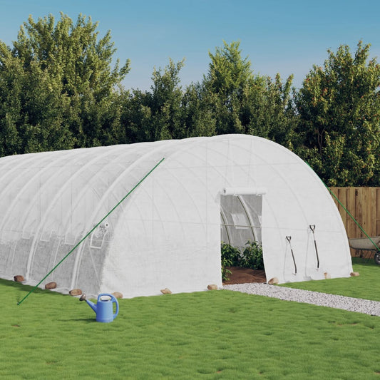 vidaXL Greenhouse with Steel Frame White 144 må_ 24x6x2.85 m