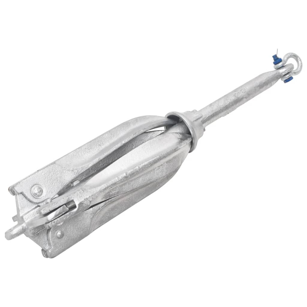 vidaXL Folding Anchor Silver 12 kg Malleable Iron