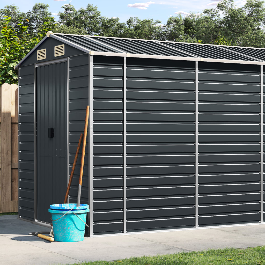 vidaXL Garden Shed Anthracite 191x895x198 cm Galvanised Steel