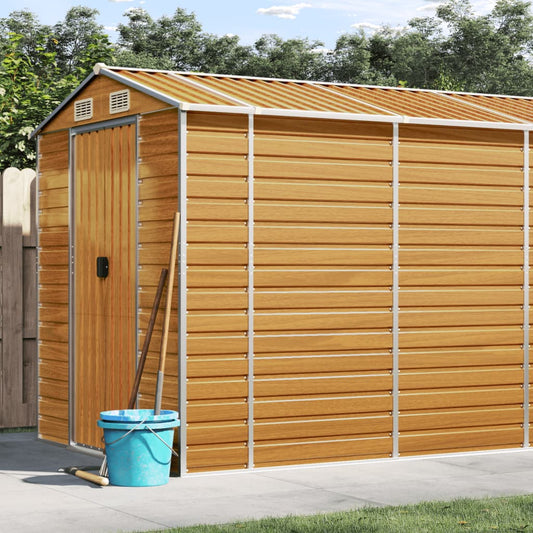 vidaXL Garden Shed Light Brown 191x980x198 cm Galvanised Steel