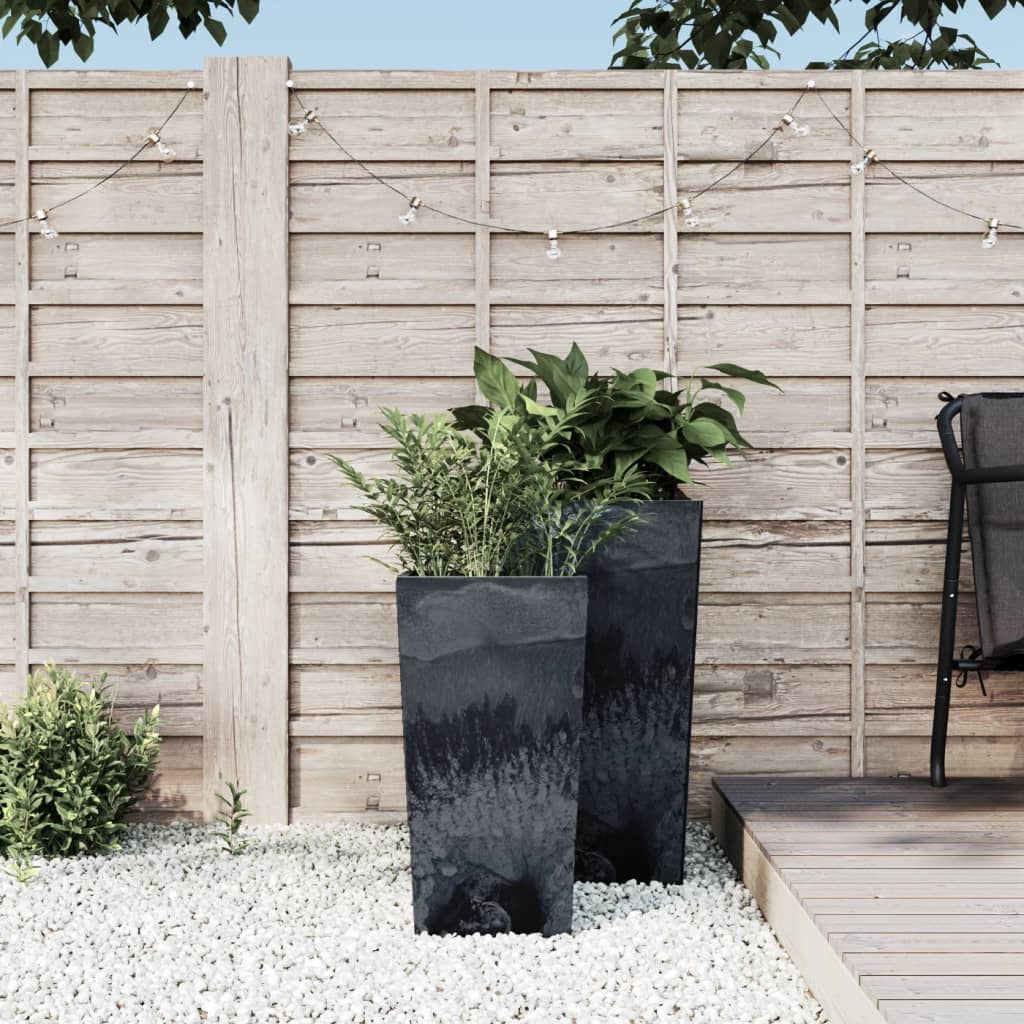 vidaXL Planter with Removable Inner Anthracite 11/26.5L PP Concrete Look
