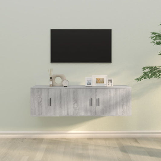 vidaXL 2 Piece TV Cabinet Set Grey Sonoma Engineered Wood