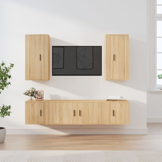 vidaXL 5 Piece TV Cabinet Set Sonoma Oak Engineered Wood
