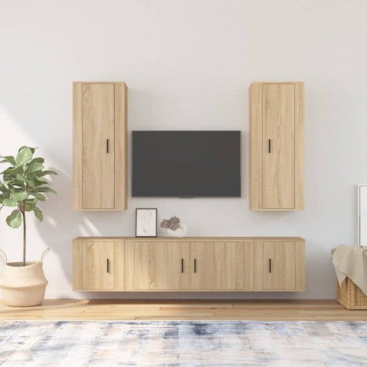 vidaXL 5 Piece TV Cabinet Set Sonoma Oak Engineered Wood