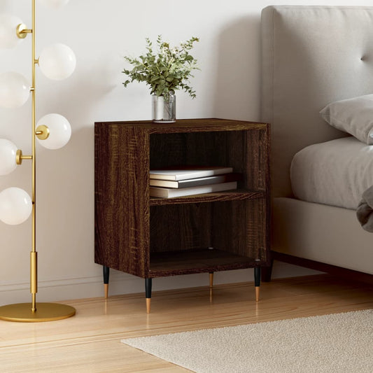 vidaXL Bedside Cabinet Brown Oak 40x30x50 cm Engineered Wood