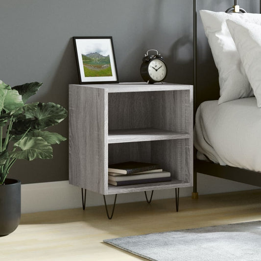 vidaXL Bedside Cabinet Grey Sonoma 40x30x50 cm Engineered Wood