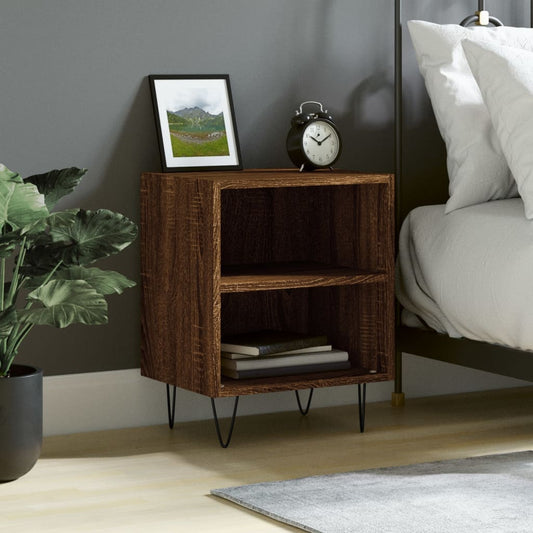 vidaXL Bedside Cabinet Brown Oak 40x30x50 cm Engineered Wood