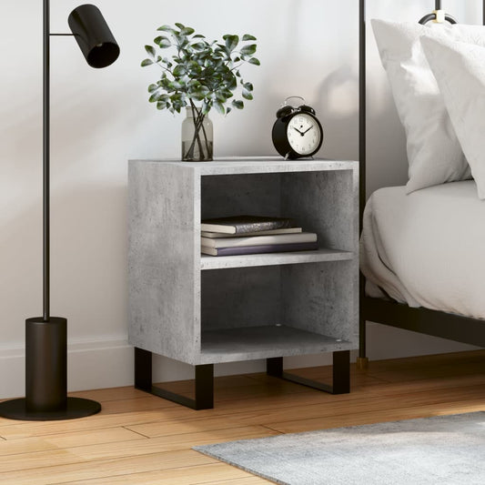 vidaXL Bedside Cabinet Concrete Grey 40x30x50 cm Engineered Wood