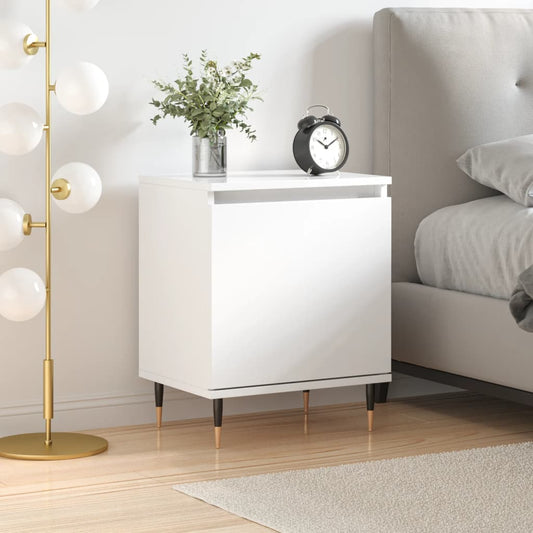 vidaXL Bedside Cabinet High Gloss White 40x30x50 cm Engineered Wood