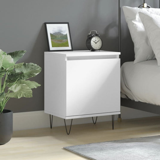 vidaXL Bedside Cabinet White 40x30x50 cm Engineered Wood