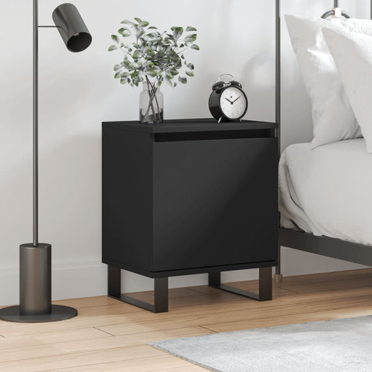 vidaXL Bedside Cabinet Black 40x30x50 cm Engineered Wood