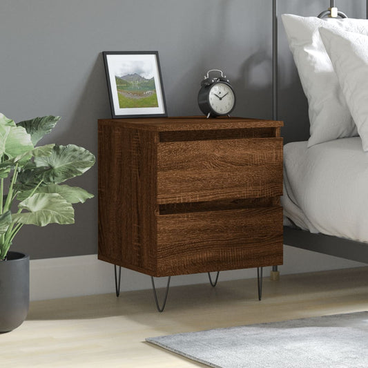 vidaXL Bedside Cabinet Brown Oak 40x35x50 cm Engineered Wood