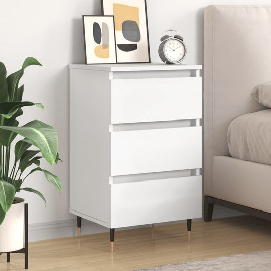 vidaXL Bedside Cabinet White 40x35x69 cm Engineered Wood