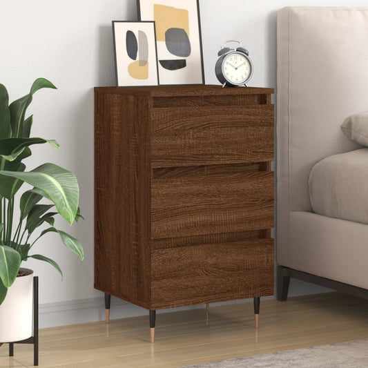 vidaXL Bedside Cabinet Brown Oak 40x35x69 cm Engineered Wood