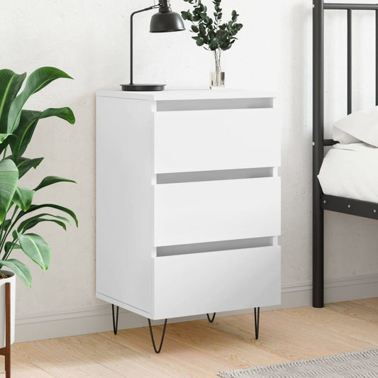 vidaXL Bedside Cabinet White 40x35x69 cm Engineered Wood