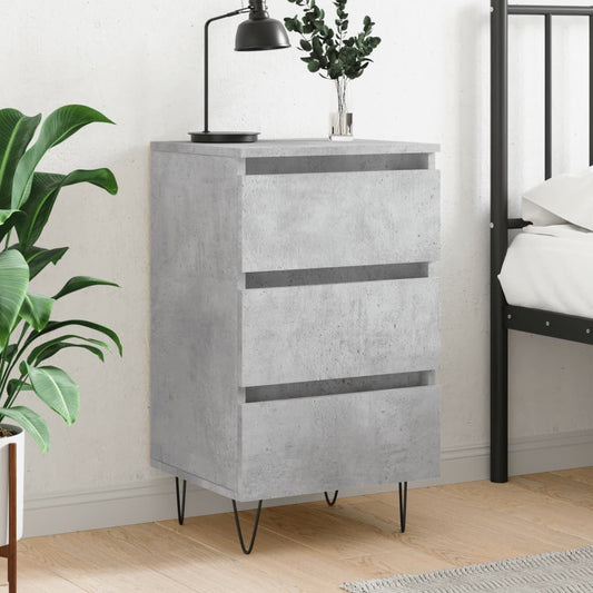 vidaXL Bedside Cabinet Concrete Grey 40x35x69 cm Engineered Wood