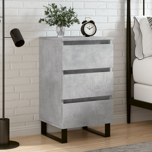 vidaXL Bedside Cabinet Concrete Grey 40x35x69 cm Engineered Wood