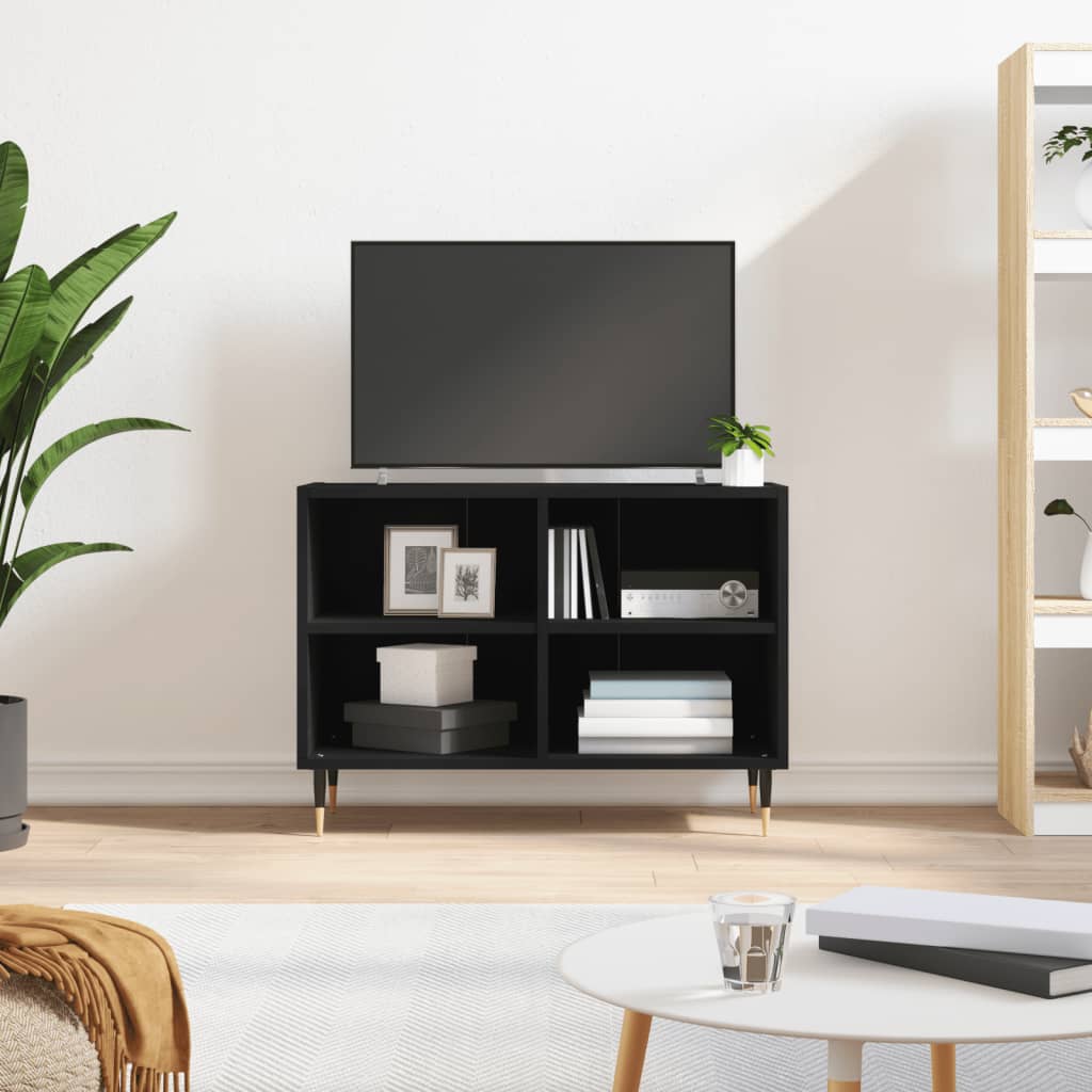 vidaXL TV Cabinet Black 69.5x30x50 cm Engineered Wood