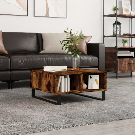 vidaXL Coffee Table Smoked Oak 60x60x30 cm Engineered Wood