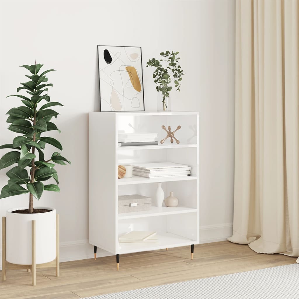 vidaXL Highboard High Gloss White 57x35x90 cm Engineered Wood