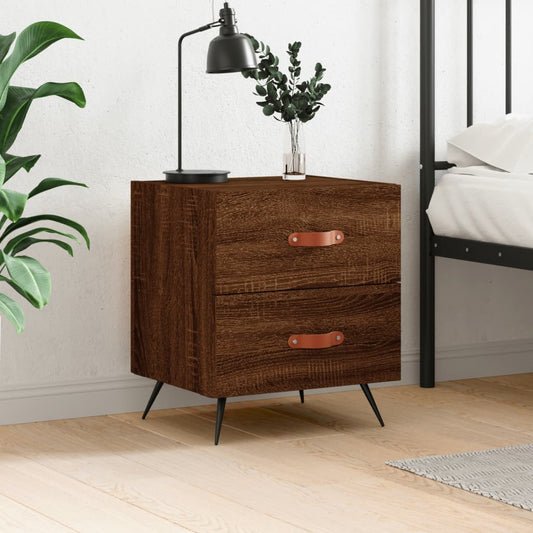 vidaXL Bedside Cabinet Brown Oak 40x35x47.5 cm Engineered Wood
