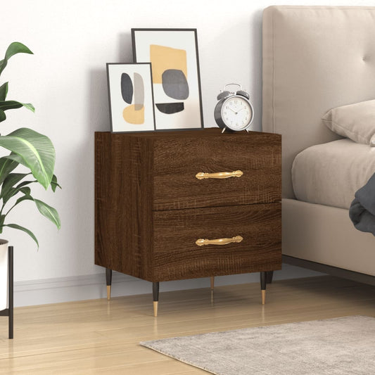 vidaXL Bedside Cabinet Brown Oak 40x35x47.5 cm Engineered Wood