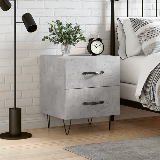 vidaXL Bedside Cabinet Concrete Grey 40x35x47.5 cm Engineered Wood