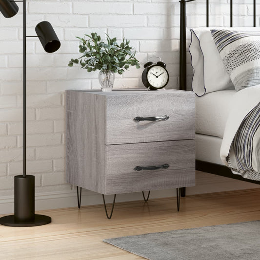 vidaXL Bedside Cabinet Grey Sonoma 40x35x47.5 cm Engineered Wood