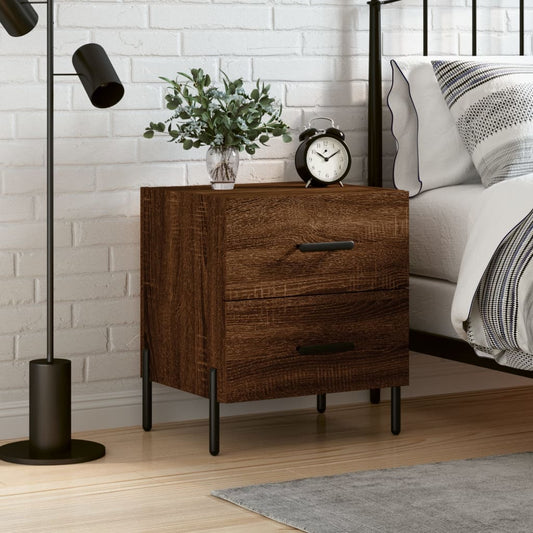 vidaXL Bedside Cabinet Brown Oak 40x35x47.5 cm Engineered Wood