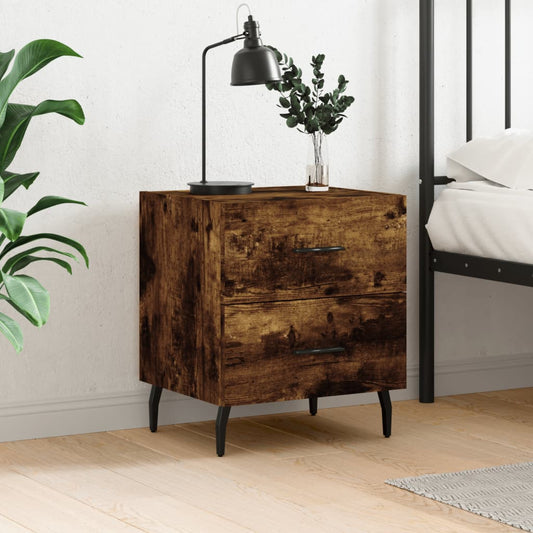 vidaXL Bedside Cabinet Smoked Oak 40x35x47.5 cm Engineered Wood