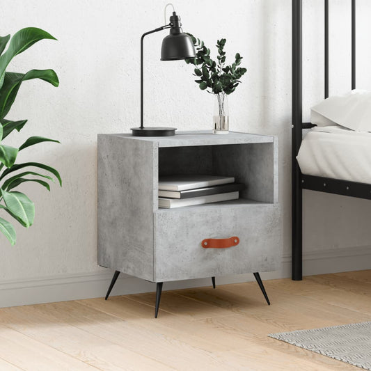 vidaXL Bedside Cabinet Concrete Grey 40x35x47.5 cm Engineered Wood
