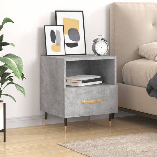 vidaXL Bedside Cabinet Concrete Grey 40x35x47.5 cm Engineered Wood