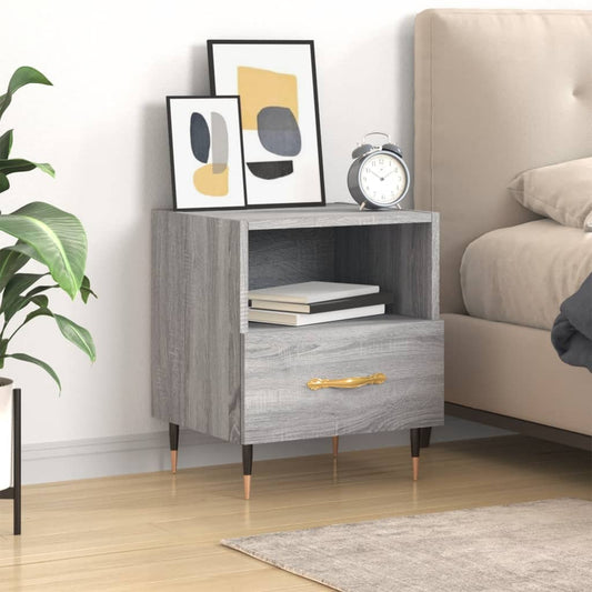 vidaXL Bedside Cabinet Grey Sonoma 40x35x47.5 cm Engineered Wood