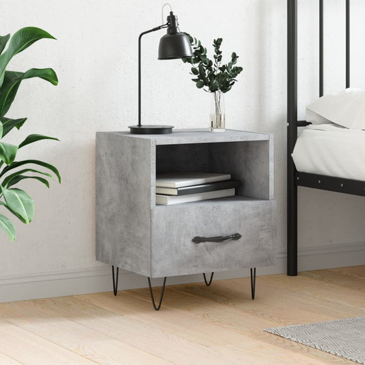 vidaXL Bedside Cabinet Concrete Grey 40x35x47.5 cm Engineered Wood