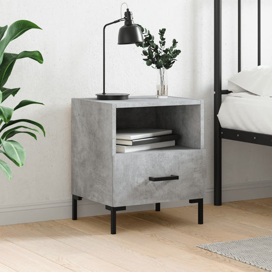 vidaXL Bedside Cabinet Concrete Grey 40x35x47.5 cm Engineered Wood