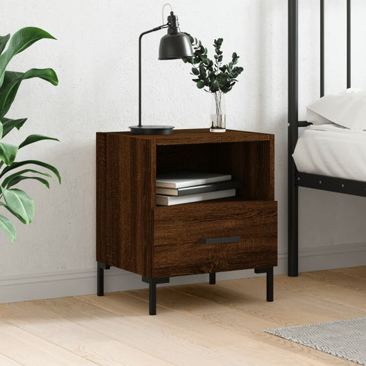 vidaXL Bedside Cabinet Brown Oak 40x35x47.5 cm Engineered Wood