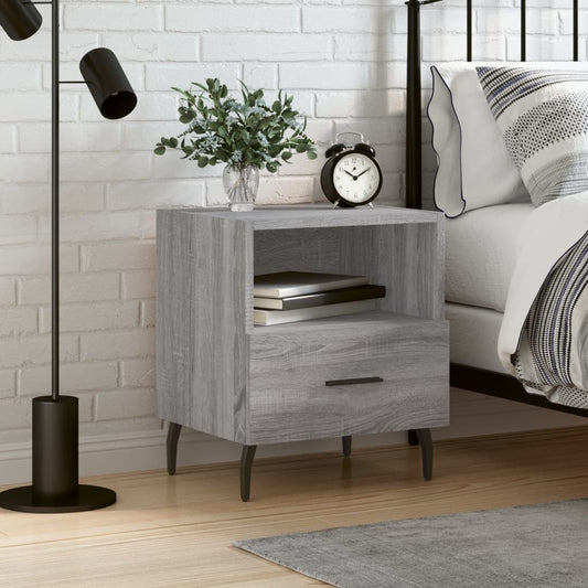vidaXL Bedside Cabinet Grey Sonoma 40x35x47.5 cm Engineered Wood