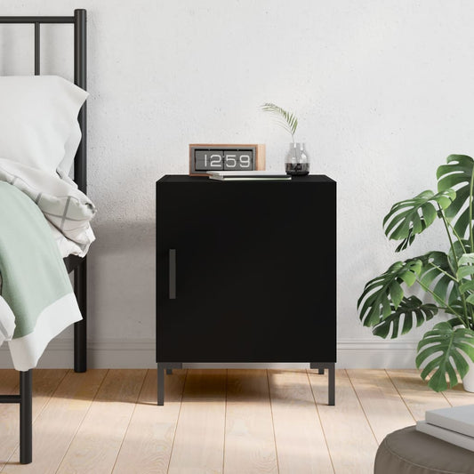 vidaXL Bedside Cabinet Black 40x40x50 cm Engineered Wood