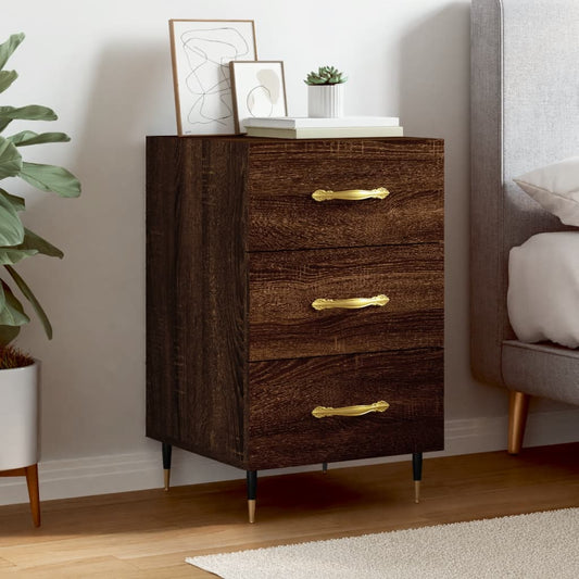 vidaXL Bedside Cabinet Brown Oak 40x40x66 cm Engineered Wood