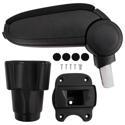 vidaXL Car Armrest Black 12x33x(34-50) cm ABS
