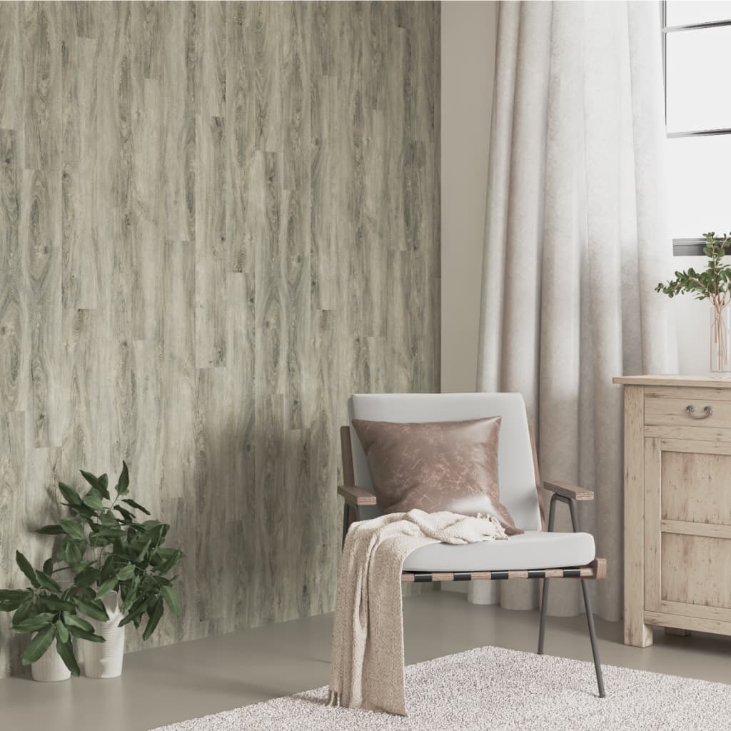 vidaXL Wall Panels Wood Look Grey PVC 4.12 må_