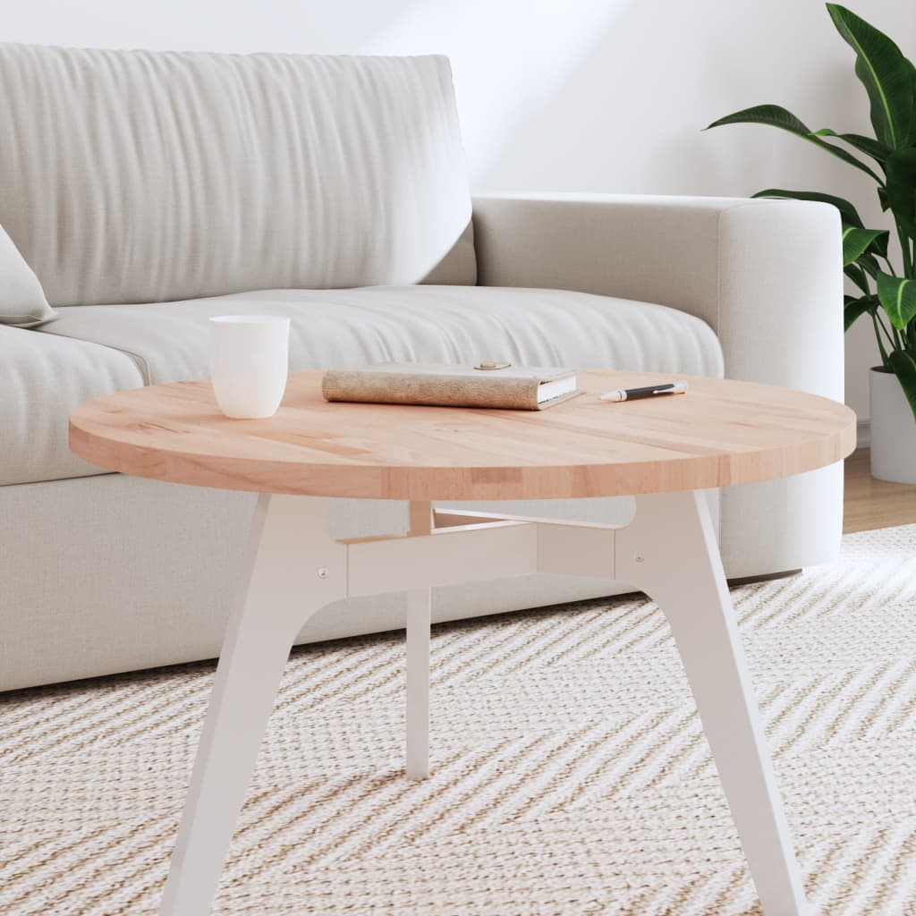 vidaXL Table Top Ì÷70x2.5 cm Round Solid Wood Beech