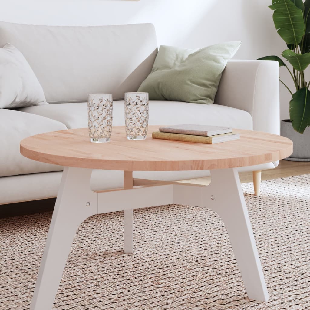 vidaXL Table Top Ì÷80x2.5 cm Round Solid Wood Beech