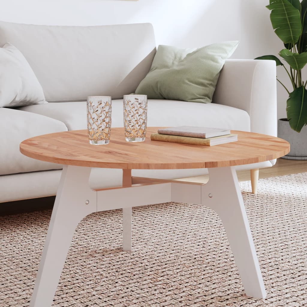 vidaXL Table Top Ì÷80x1.5 cm Round Solid Wood Beech