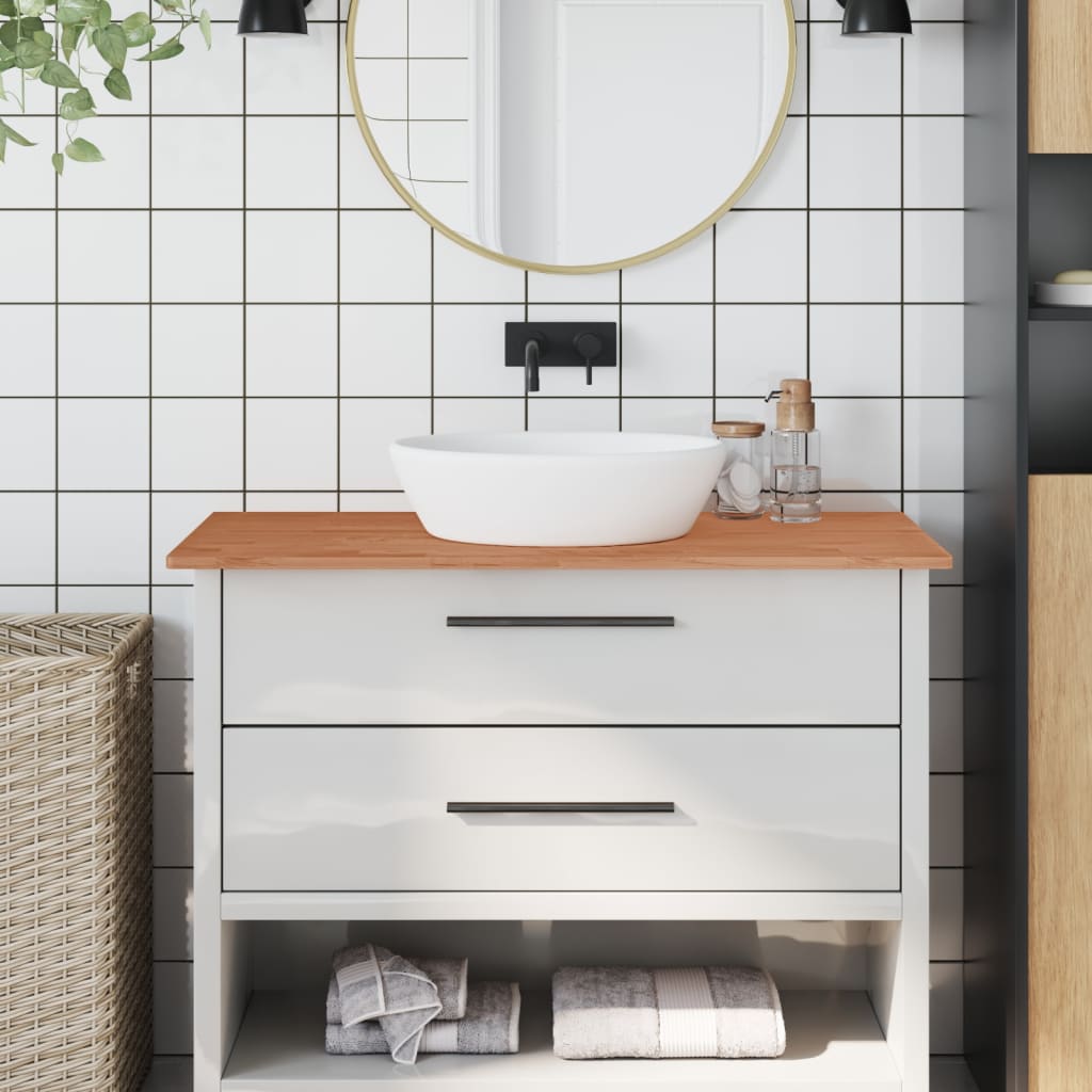 vidaXL Bathroom Countertop 100x50x1.5 cm Solid Wood Beech