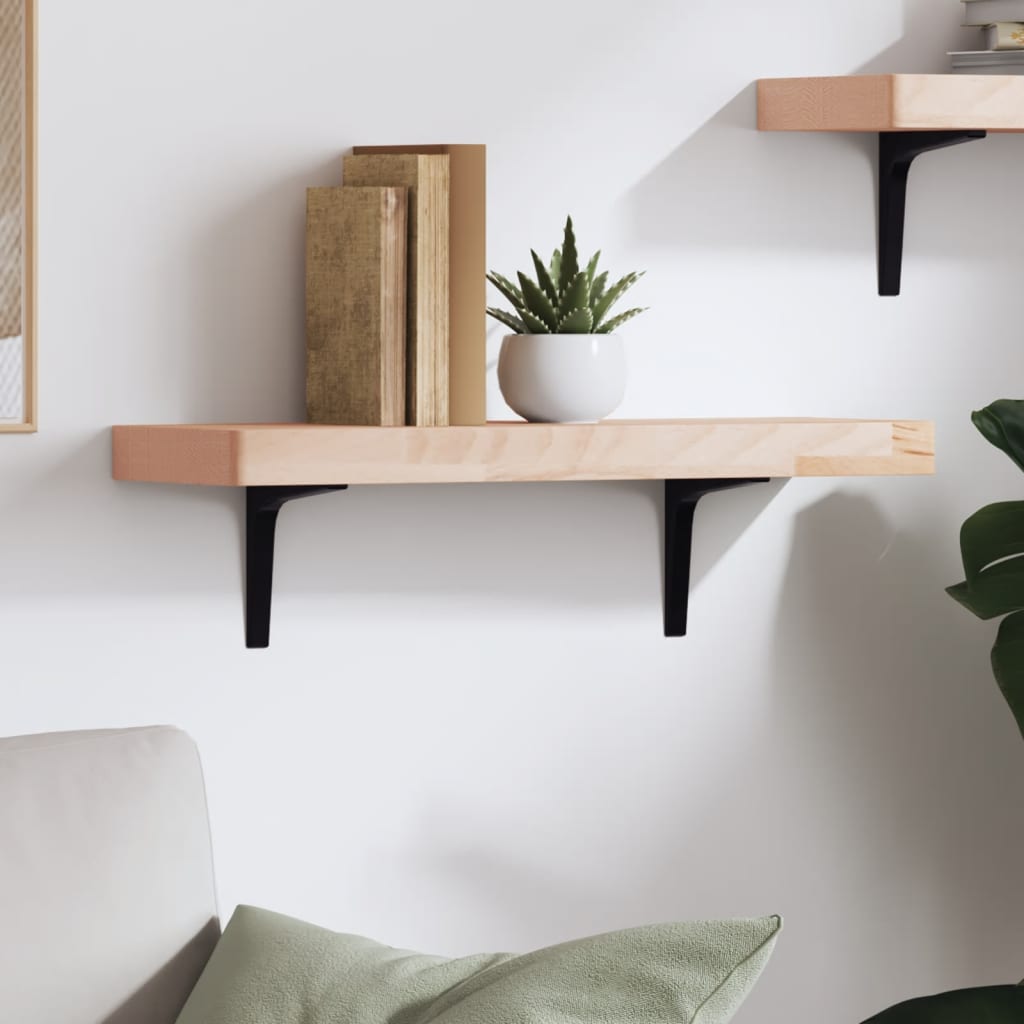 vidaXL Wall Shelf 60x20x4 cm Solid Wood Beech