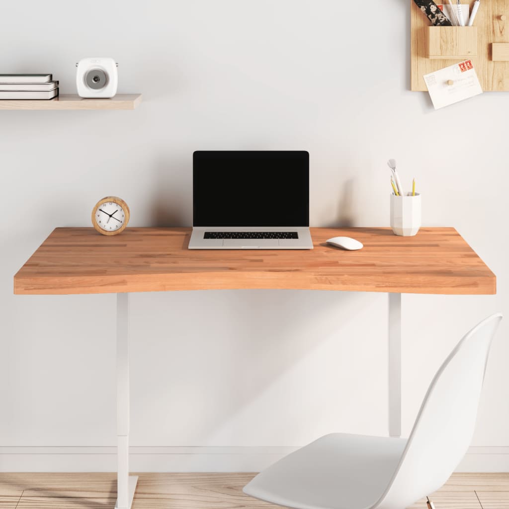 vidaXL Desk Top 110x(55-60)x4 cm Solid Wood Beech