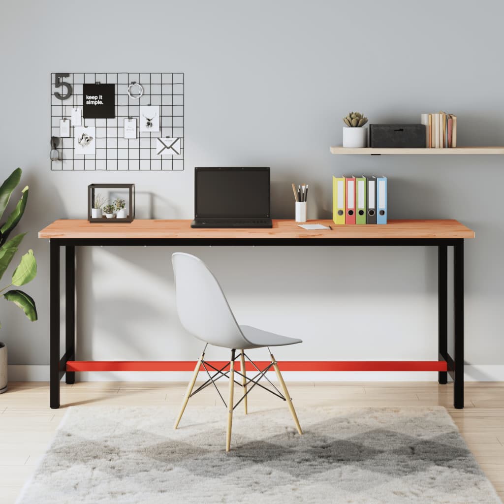 vidaXL Workbench Top 200x55x2.5 cm Solid Wood Beech