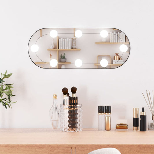 vidaXL Wall Mirror with LED Lights 25x60 cm Glass Oval
